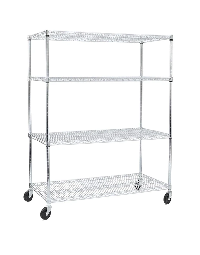 Alt view image 6 of 6 - 3" Shelving Wheels Compatible with Seville Classics Heavy-Duty Threaded Stem Swivel Locking Casters, Set of 4, for Office, Kitchen, Garage & Warehouse
