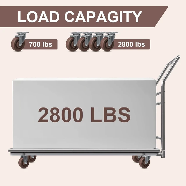 Alt view image 3 of 7 - 4"x1.5" Hi-Temp Glass-Filled Nylon Caster Wheels, Set of 4, 2800 LB Capacity High-Temp Industrial Bakery & Oven Rack Casters (4 Swivel)