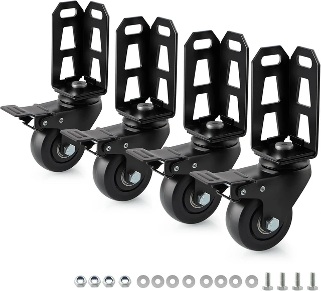Main image of 3" Storage Rack Caster Wheels, 4 Pcs, 1000 Lbs Total Capacity Fits Boltless Self-Locking Shelving Racks