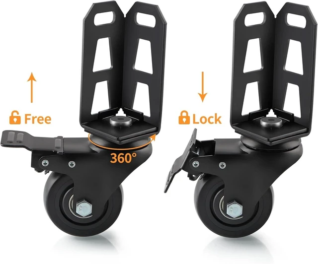 Alt view image 2 of 7 - 3" Storage Rack Caster Wheels, 4 Pcs, 1000 Lbs Total Capacity Fits Boltless Self-Locking Shelving Racks
