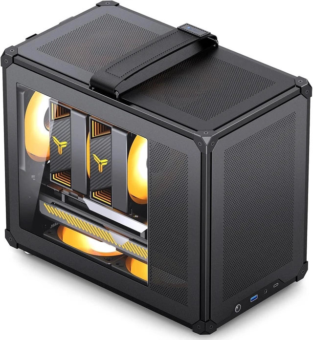 Main image of C6 MAX Black Micro ATX PC Case, Mesh Handled Chassis Compact Desktop Computer Case, 170mm CPU Cooler, ATX Power (L220mm Max.), Tool-Free Panels