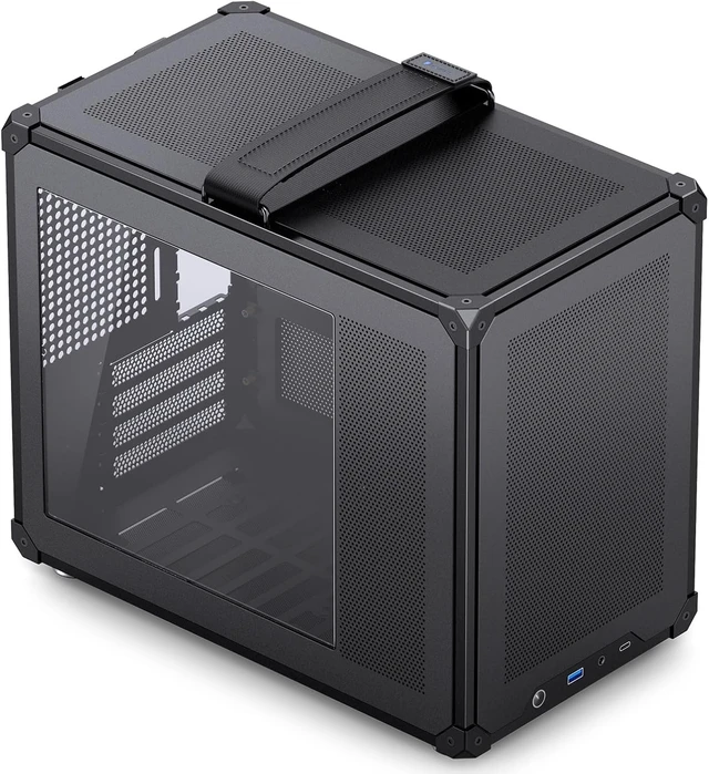 Alt view image 3 of 7 - C6 MAX Black Micro ATX PC Case, Mesh Handled Chassis Compact Desktop Computer Case, 170mm CPU Cooler, ATX Power (L220mm Max.), Tool-Free Panels