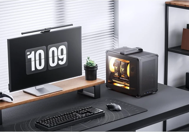 Alt view image 2 of 7 - C6 MAX Black Micro ATX PC Case, Mesh Handled Chassis Compact Desktop Computer Case, 170mm CPU Cooler, ATX Power (L220mm Max.), Tool-Free Panels