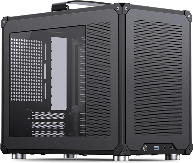 Alt view image 4 of 7 - C6 MAX Black Micro ATX PC Case, Mesh Handled Chassis Compact Desktop Computer Case, 170mm CPU Cooler, ATX Power (L220mm Max.), Tool-Free Panels