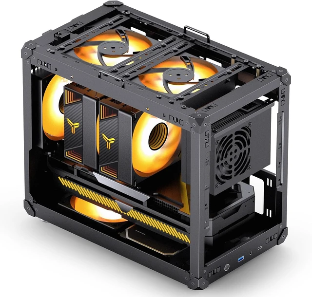 Alt view image 5 of 7 - C6 MAX Black Micro ATX PC Case, Mesh Handled Chassis Compact Desktop Computer Case, 170mm CPU Cooler, ATX Power (L220mm Max.), Tool-Free Panels