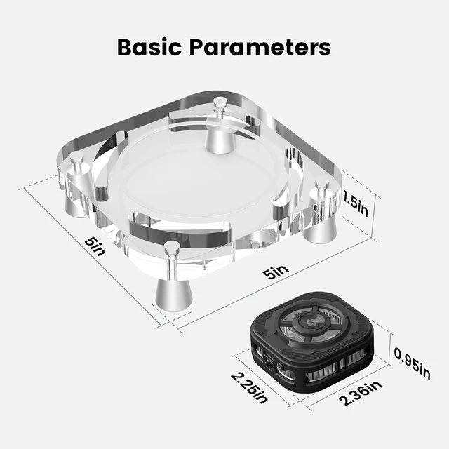 Alt view image 7 of 7 - Mac mini Stand with Magnetic RGB LED Cooler, 15W Semiconductor Fast Cooling No-Lag Acrylic Desktop Mount, Compatible with Mac mini M4 & M4 Pro
