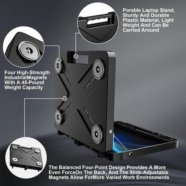 Alt view image 5 of 7 - Magnetic Laptop Holder Portable Workstation