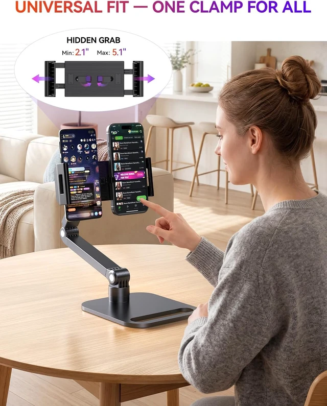 Alt view image 5 of 7 - Heavy-Duty Carbon Steel Portable Monitor & Tablet Stand