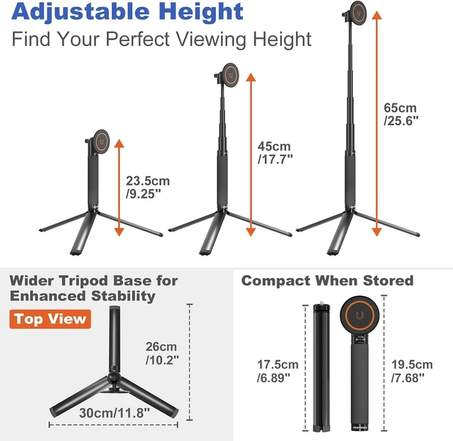 Alt view image 2 of 7 - 4.7-18.5" Magnetic Portable Travel Monitor Stand for Desk Screens