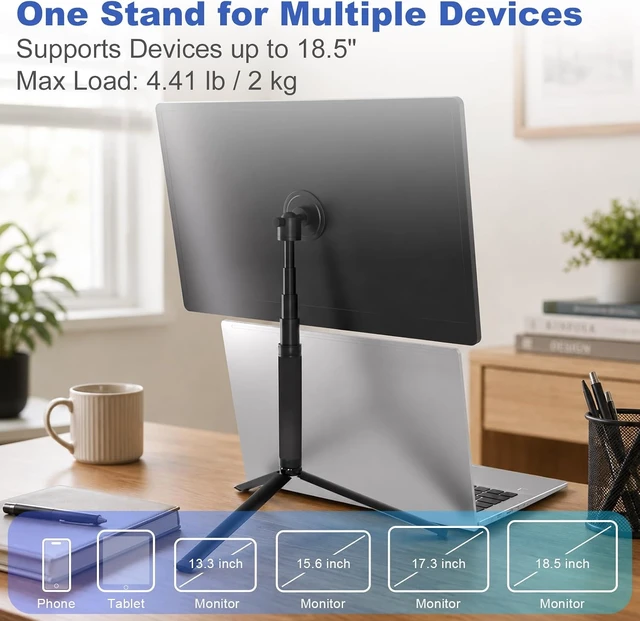 Alt view image 6 of 7 - 4.7-18.5" Magnetic Portable Travel Monitor Stand for Desk Screens