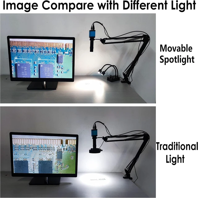 Alt view image 4 of 5 - USB Desk Mini LED Dual Gooseneck Spotlight Microscope Illuminator for Stereo Microscope Camera, Industrial Video Zoom C Mount Lens, PCB Repair & Soldering