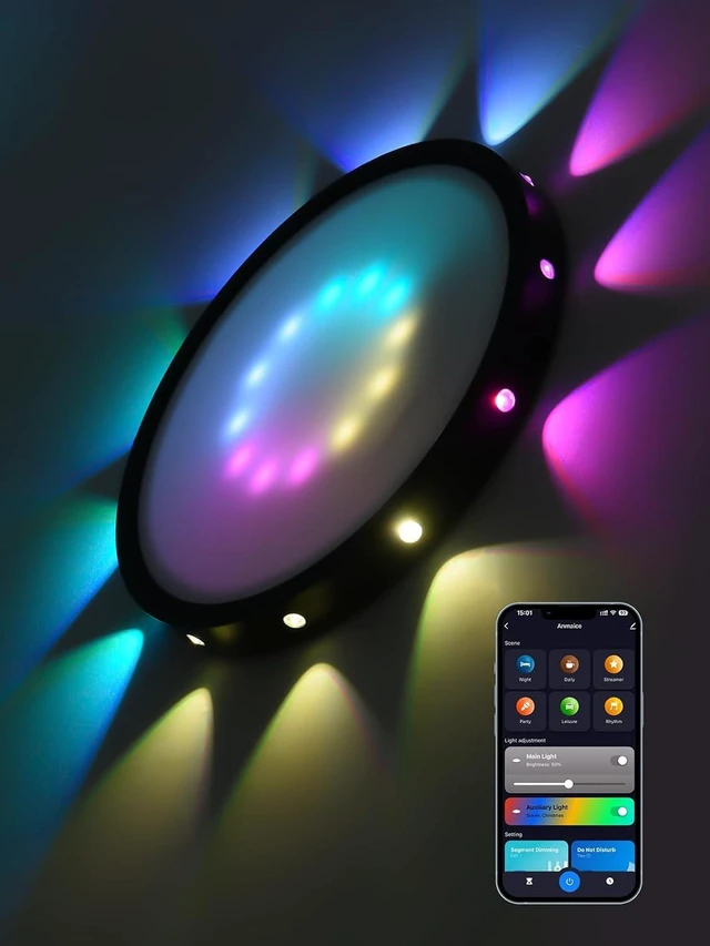 Main image of 2500LM 12-Inch Smart Ceiling Light, 2700K-6500K, Black