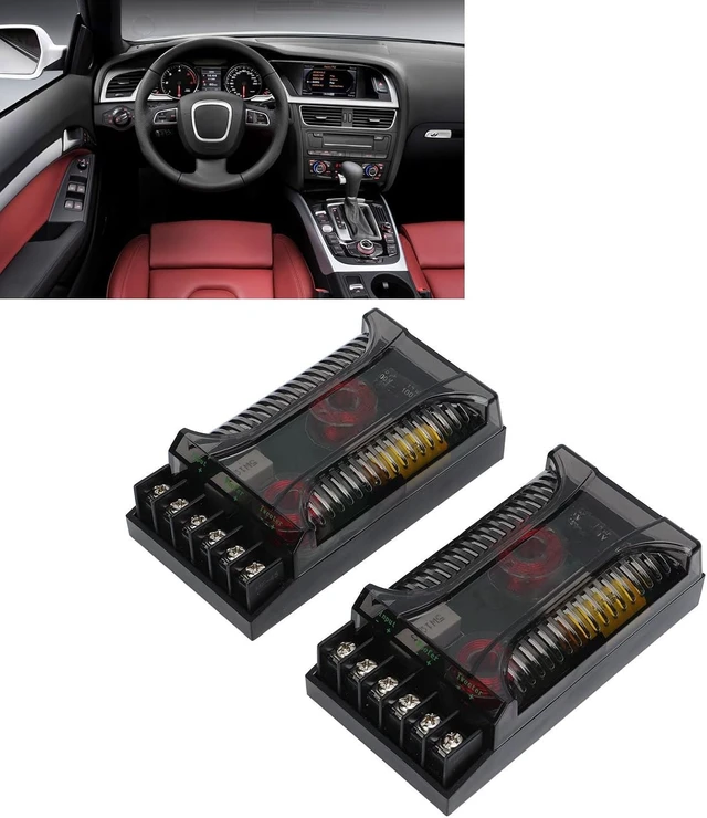Alt view image 4 of 7 - 2-Pcs 2-Way Car Audio Passive Crossover Overcurrent Universal Heat Dissipation Speaker Frequency Divider