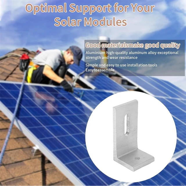 Alt view image 3 of 7 - Aluminum Alloy L-Foot Solar Mount Photovoltaic Panel Mounting L Brackets for Roof PV System, Waterproof & Weatherproof, Strong Load (20 PCS)