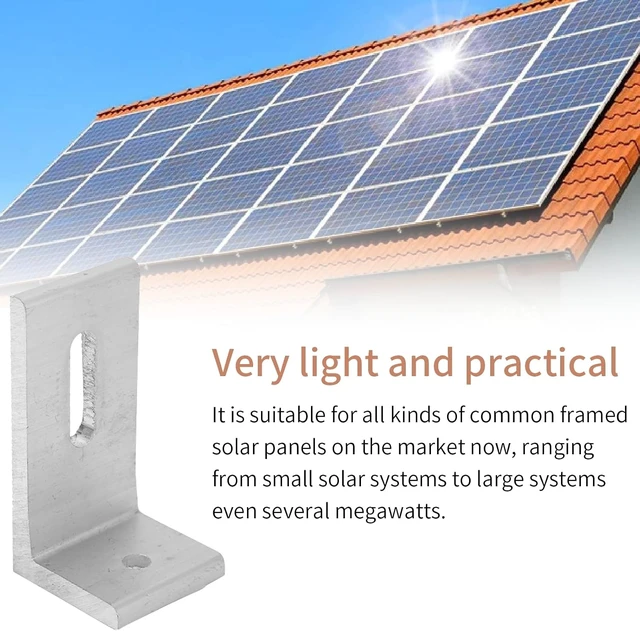 Alt view image 4 of 7 - Aluminum Alloy L-Foot Solar Mount Photovoltaic Panel Mounting L Brackets for Roof PV System, Waterproof & Weatherproof, Strong Load (20 PCS)