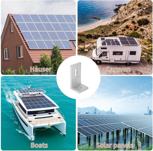Alt view image 6 of 7 - Aluminum Alloy L-Foot Solar Mount Photovoltaic Panel Mounting L Brackets for Roof PV System, Waterproof & Weatherproof, Strong Load (20 PCS)