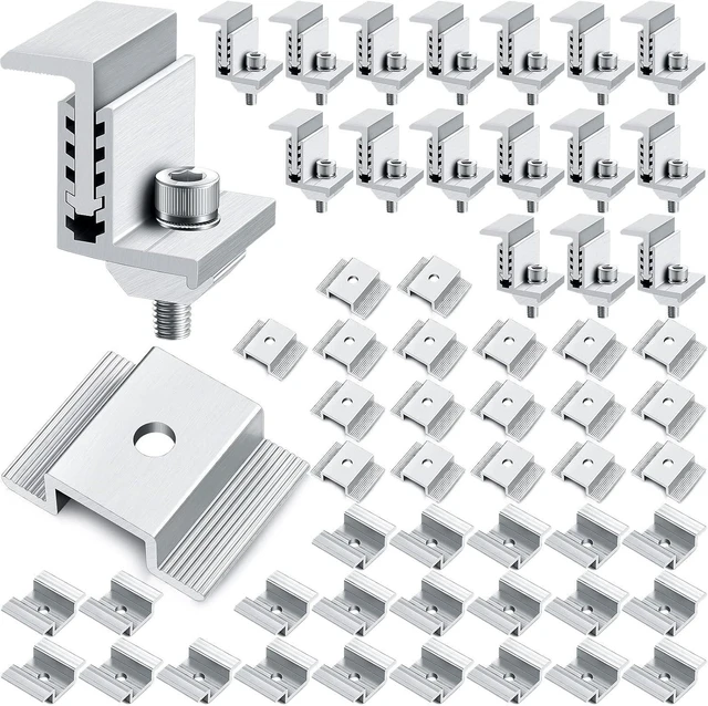 Main image of Adjustable 32-50mm Aluminum Solar Panel Clamp (56 Pieces)