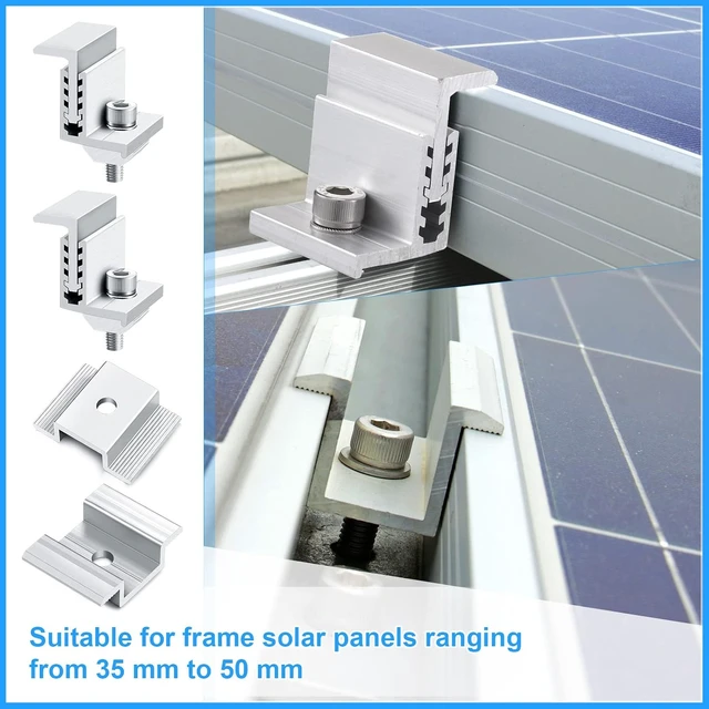 Alt view image 6 of 7 - Adjustable 32-50mm Aluminum Solar Panel Clamp (56 Pieces)