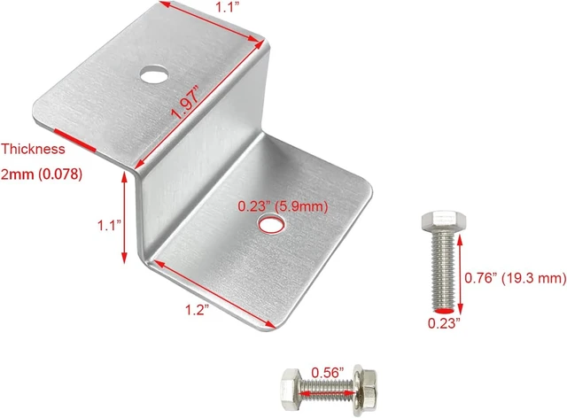 Alt view image 2 of 4 - 20-Unit Solar Panel Z Brackets Mount Kit with Nuts & Bolts