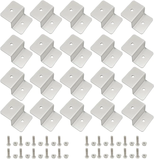 Main image of 20-Unit Solar Panel Z Brackets Mount Kit with Nuts & Bolts