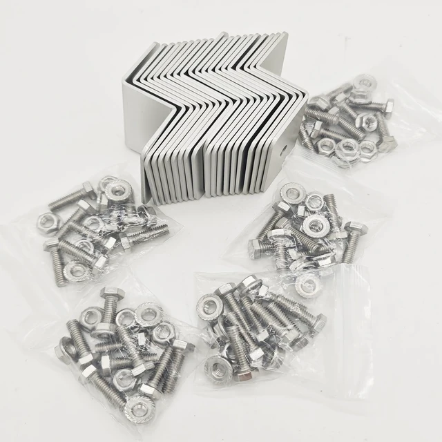Alt view image 4 of 4 - 20-Unit Solar Panel Z Brackets Mount Kit with Nuts & Bolts