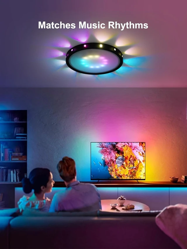 Alt view image 4 of 7 - 2500LM 12-Inch Smart Ceiling Light, 2700K-6500K, Black