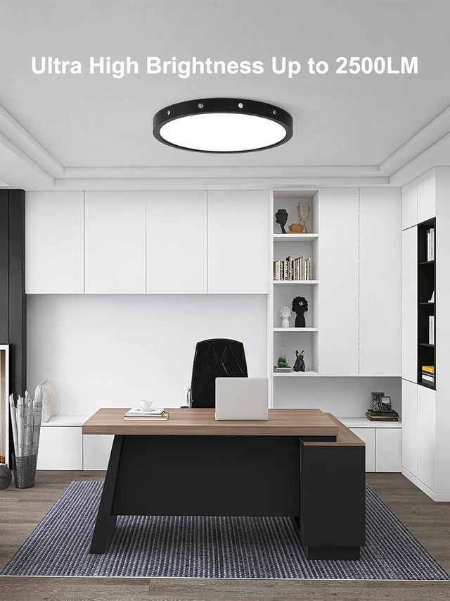 Alt view image 6 of 7 - 2500LM 12-Inch Smart Ceiling Light, 2700K-6500K, Black