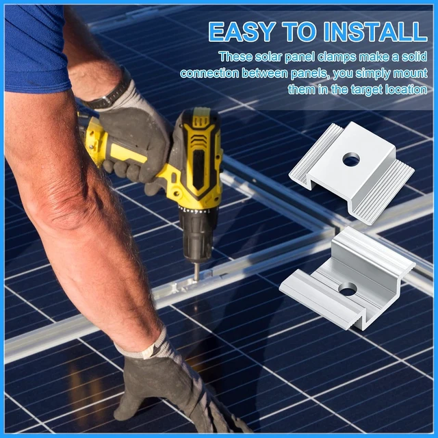 Alt view image 4 of 7 - 48-Pack 1.06-Inch Aluminum Solar Panel Mid Clamps