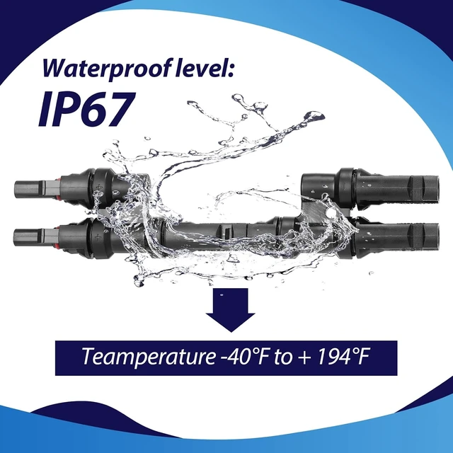 Alt view image 3 of 7 - 10-Pairs 2-to-1 Solar Panel Branch Y Connector (Fmm Mff)
