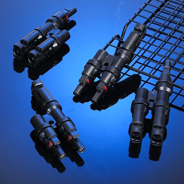 Alt view image 7 of 7 - 10-Pairs 2-to-1 Solar Panel Branch Y Connector (Fmm Mff)