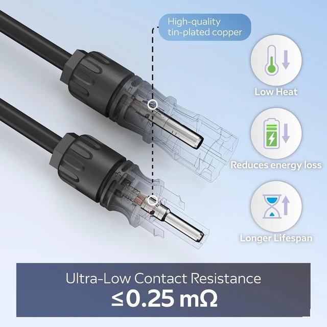 Alt view image 5 of 7 - CHINT UL 6703 & TÜV Certified Solar Panel Connectors 1500V 46A DC MC4-Compatible PV Cable Connectors Kit for 10/12/14 AWG Wire with Dust Caps & Spanners (30 Pairs)