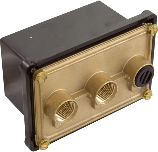Alt view image 3 of 7 - Light Junction Box with (3) 1/2" Ports & Brass Base