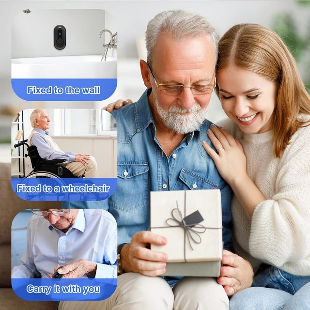Alt view image 7 of 7 - Wireless Caregiver Pager Call Button System 500Ft Range with LED Number Display for Elderly/Patient/Disabled at Home/Hospital/Clinic (6 Waterproof Call Buttons & 1 Receiver)