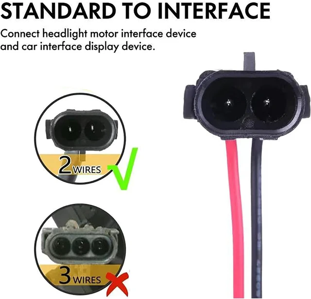 Alt view image 2 of 7 - Headlight Headlamp Motor Front Left Driver Side for Chevrolet Corvette 1988-1990 (2-Wire Connector Only)