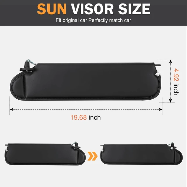 Alt view image 3 of 7 - Driver & Passenger Sun Visor for Jeep Wrangler TJ 1997-2002, Black