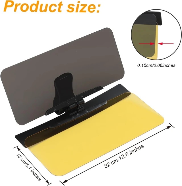 Alt view image 2 of 7 - Polarized Sun Visor Extender for Car Clip-On Sun Blocker Extension, Anti-Glare for Safe Driving (M, Day and Night)