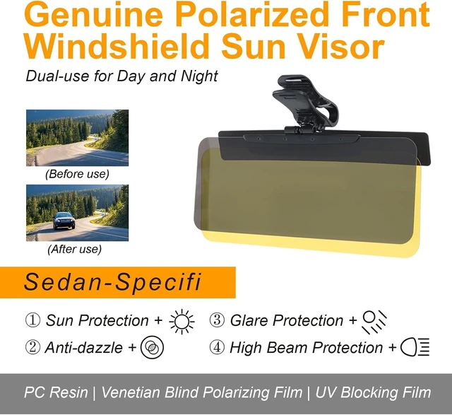 Alt view image 5 of 7 - Polarized Sun Visor Extender for Car Clip-On Sun Blocker Extension, Anti-Glare for Safe Driving (M, Day and Night)