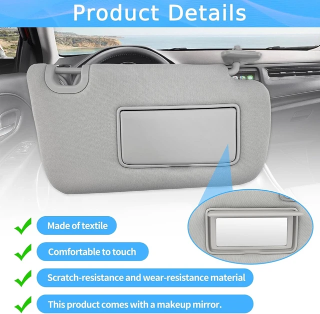 Alt view image 3 of 7 - Non-Illuminated Sun Visor Pair Compatible with 2013-2019 Nissan Sentra