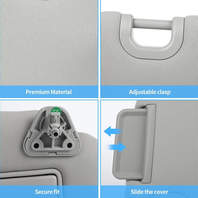 Alt view image 5 of 7 - Non-Illuminated Sun Visor Pair Compatible with 2013-2019 Nissan Sentra