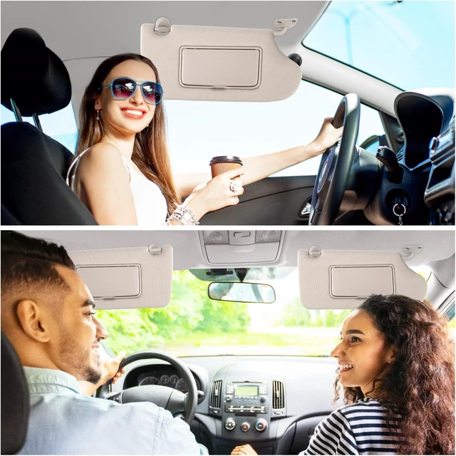 Alt view image 7 of 7 - Sun Visor Pair Compatible with Nissan Altima 2013-2018 (Color Beige)
