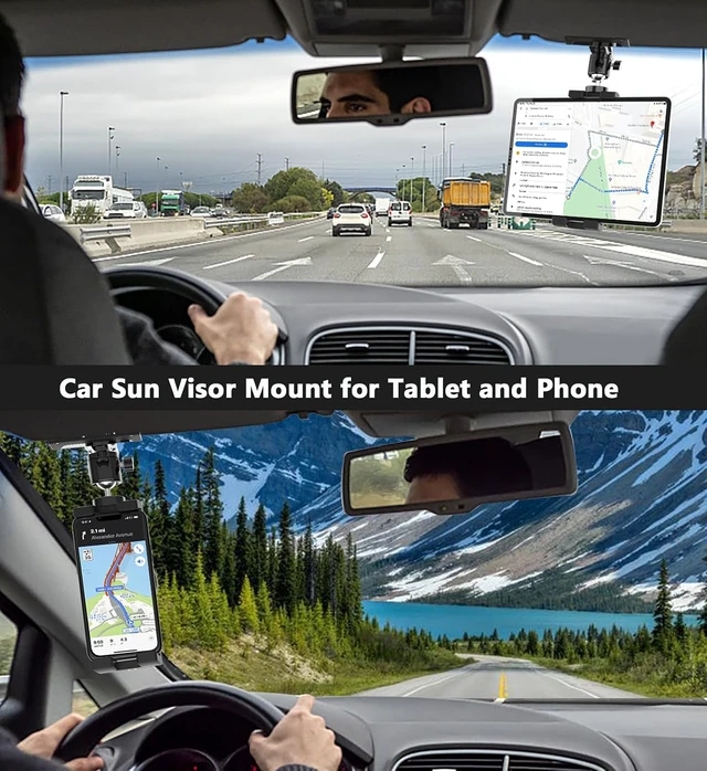 Alt view image 3 of 7 - Car/Truck Sun Visor Tablet Mount Holder Clip