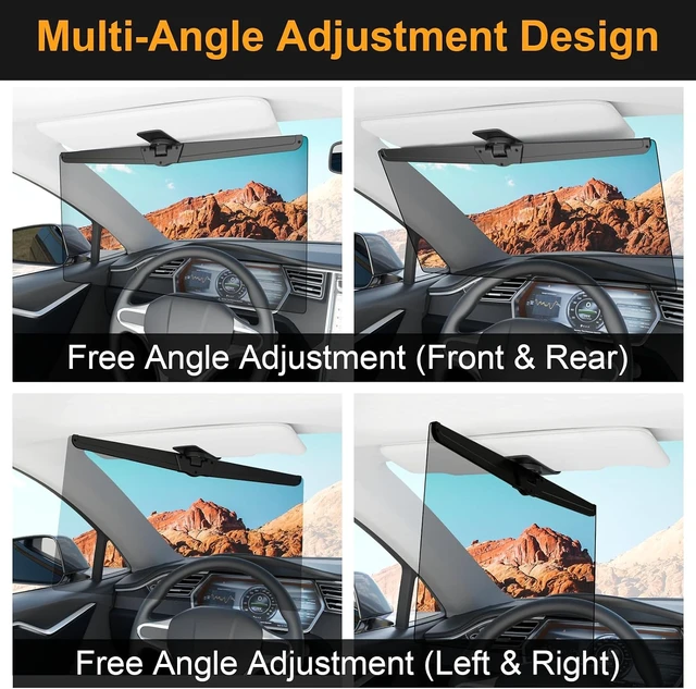Alt view image 6 of 6 - 2-Pack Polarized Car Sun Visor Extender UV400 Sun Blocker, Adjustable Clip-On Extension, Large