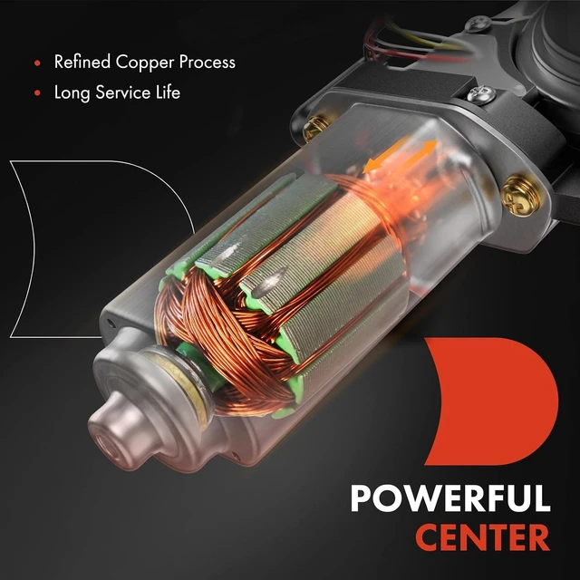 Alt view image 3 of 7 - Front Passenger Side Power Window Lift Motor with 6-Pin Plug