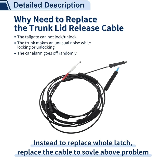 Alt view image 4 of 6 - Trunk Lid & Fuel Filler Door Release Cable No.74880TA0A01 for Honda Accord 2008-2012