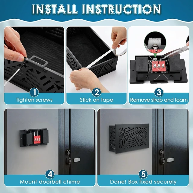 Alt view image 4 of 7 - 16V Wired Doorbell Chime Box for Doorbell Systems, Black