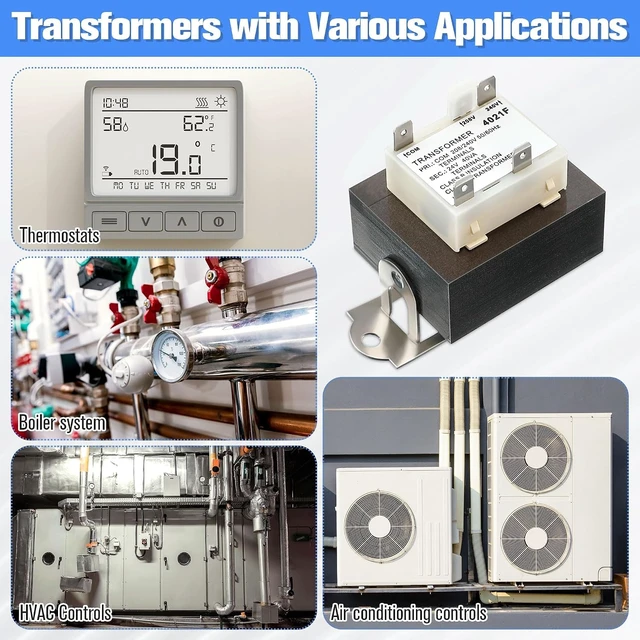 Alt view image 6 of 7 - 2-Pack 240V to 24V 40VA Transformer for HVAC Furnace