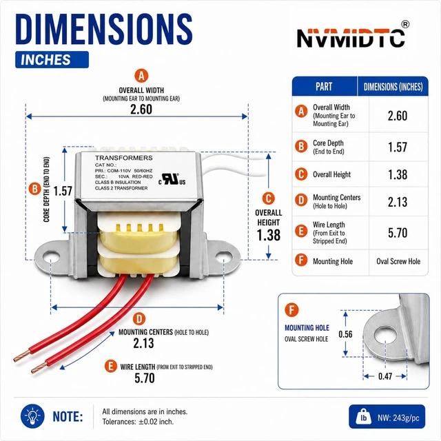 Alt view image 5 of 7 - 10-Pack 120V to 24V AC Transformers UL Recognized Component
