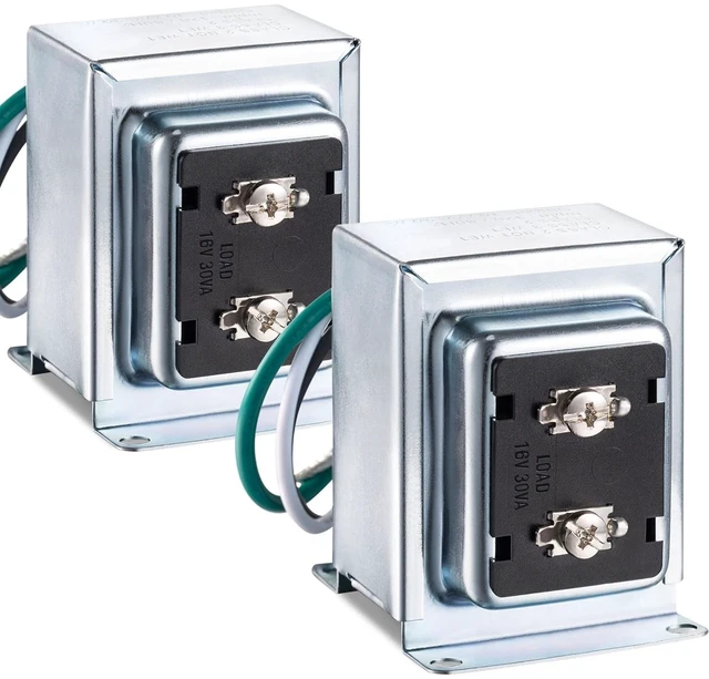 Main image of 2-PC 16V 30VA Doorbell Transformer Compatible with Ring Wired Video Doorbell