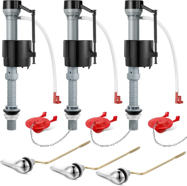 Main image of 3-Set Toilet Tank Replacement Kit Fill Valve, 2-in. Flapper & Side Handle
