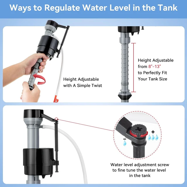 Alt view image 3 of 7 - 3-Set Toilet Tank Replacement Kit Fill Valve, 2-in. Flapper & Side Handle